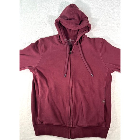 Mack Weldon Hoodie Medium Mens Maroon Sweatshirt Full Zip Jacket Everyday Casual - Picture 3 of 16